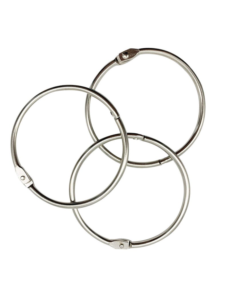 KTOJOY 3 Inch (12 Pack) Loose Leaf Binder Book Rings, with Metal Nickel Plated for Key,and Index Cards, for School, Home, or Office, Silver - Image 4